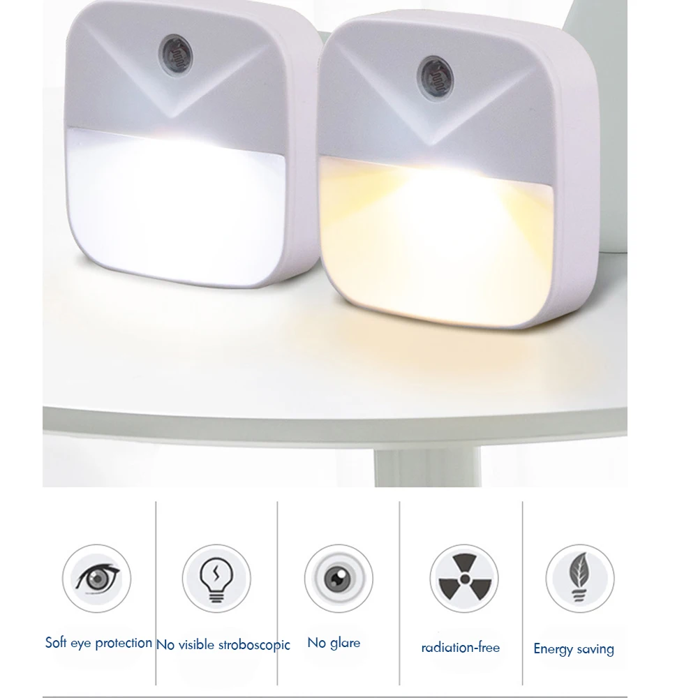 Светодиодный Ночной светильник с датчиком заката рассвета встроенный