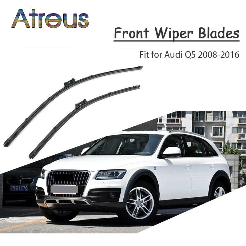 

Atreus 2 шт. высококачественные длинные резиновые передние щетки стеклоочистителя для Audi Q5 аксессуары 2008-2017 модифицированное ветровое стекло