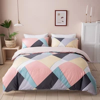 100 cotton duvet cover set geometric bedding set with pillowcases women girls kids comforter cover pink blue twin queen size