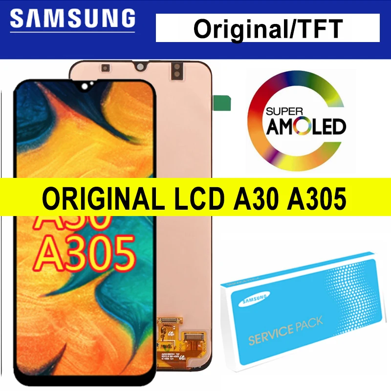 6 4 &quotTFT/Super AMOLED ЖК дисплей с рамкой для SAMSUNG Galaxy A30 A305/DS A305F A305FD A305A сенсорный экран