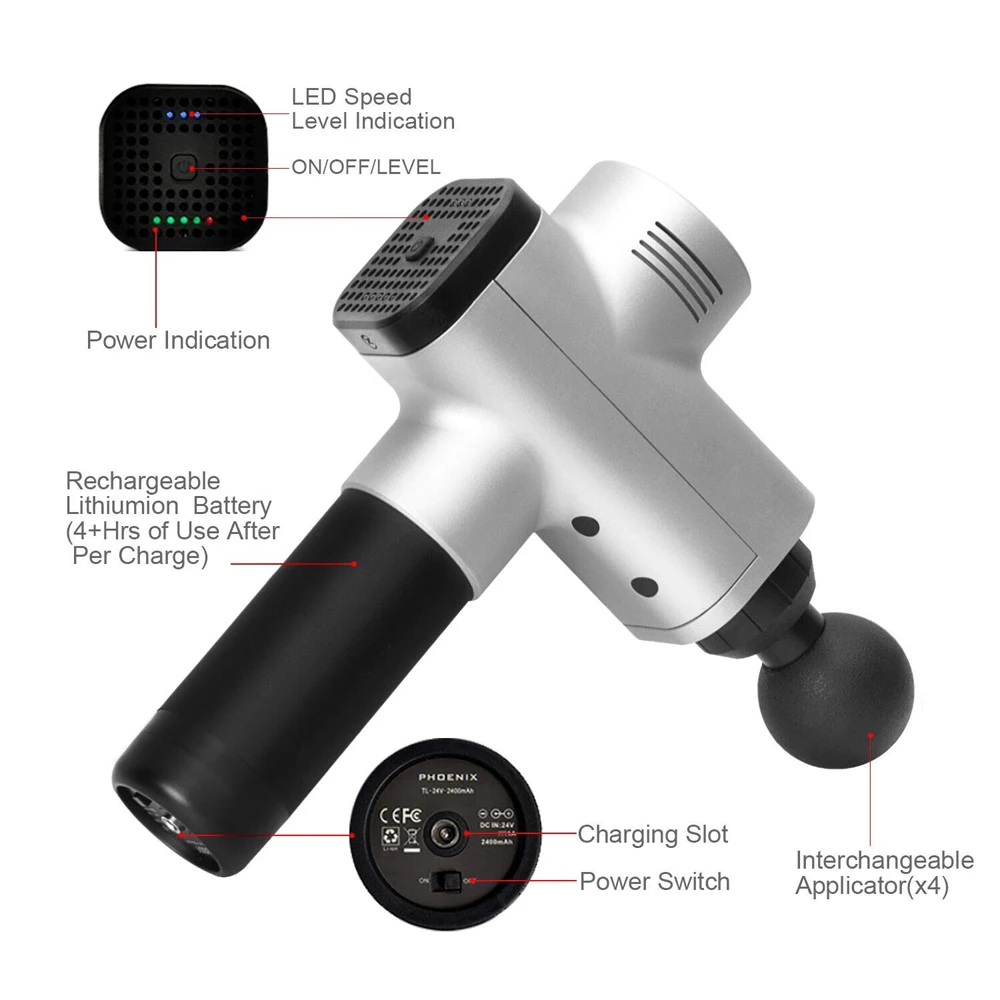 Феникс А2 мышечный массажный пистолет глубокий тканевый массажер