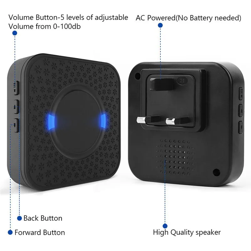 Беспроводной дверной звонок с 55 звуковыми сигналами водонепроницаемый