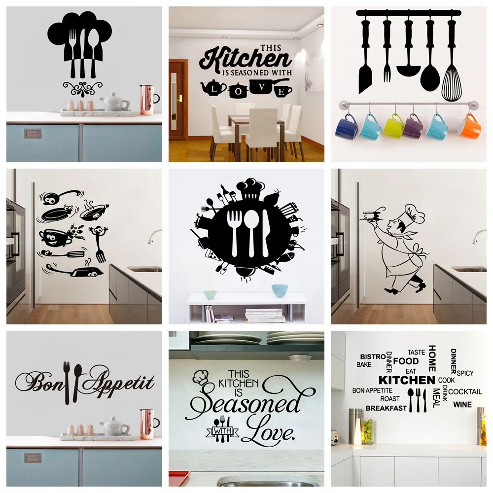 Новый Кухня Wall Art наклейки на стену для номер Декор с изображением природы обои