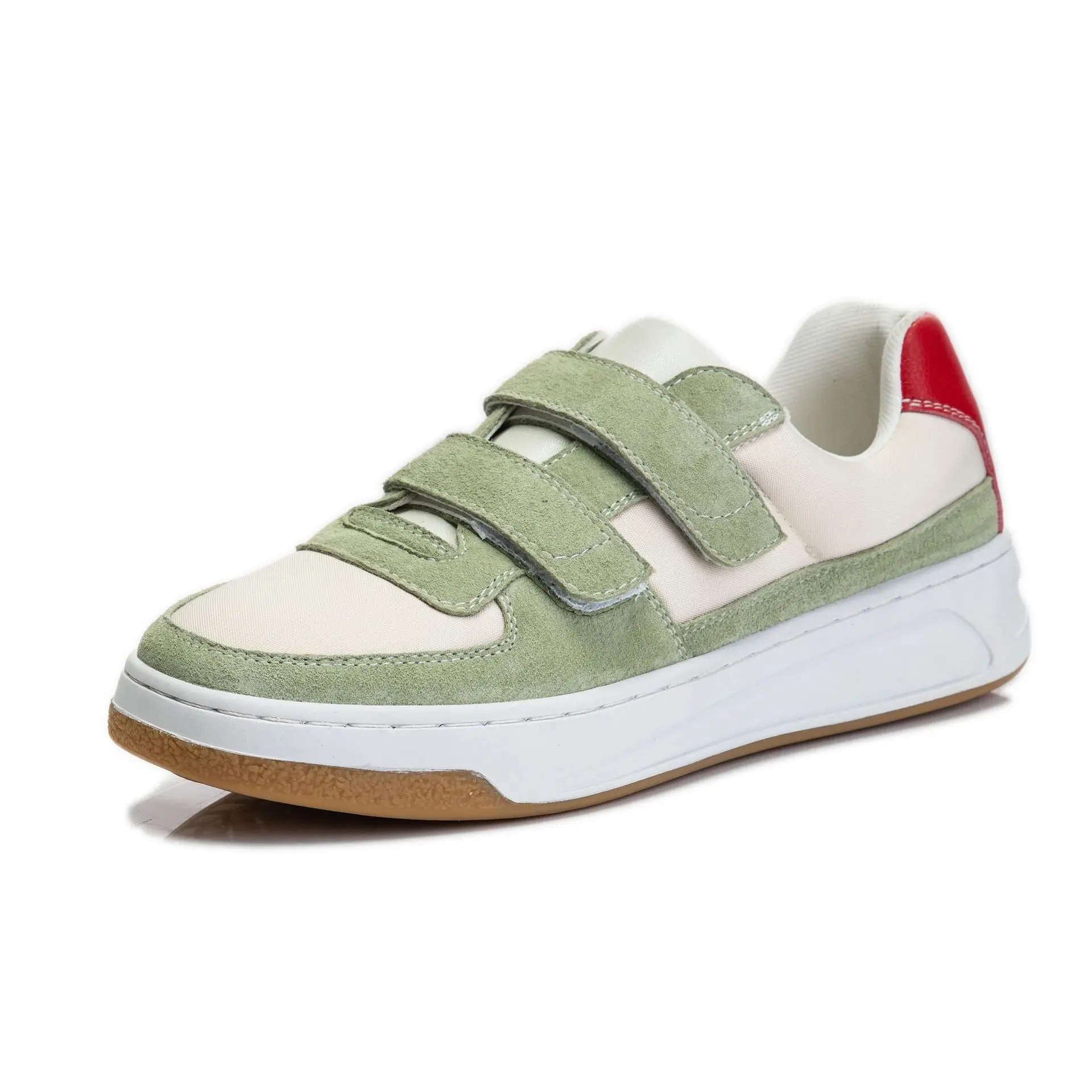 

Кроссовки женские из натуральной кожи, на липучке, дышащие, весенняя, 2021