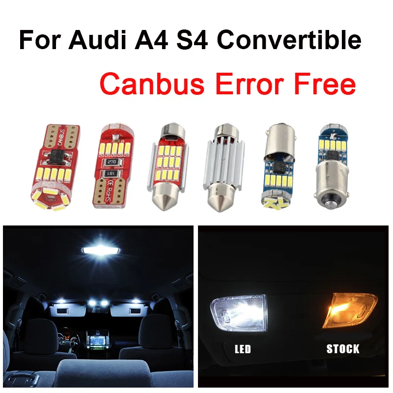 19 шт. лампы для внутреннего светильник подходят Audi A4 S4 кабриолета Cabrio 2002 2009