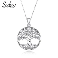 sodrov silver 925 necklace tree of life silver pendant necklace for women silver 925 jewelry lucky tree pendant necklace