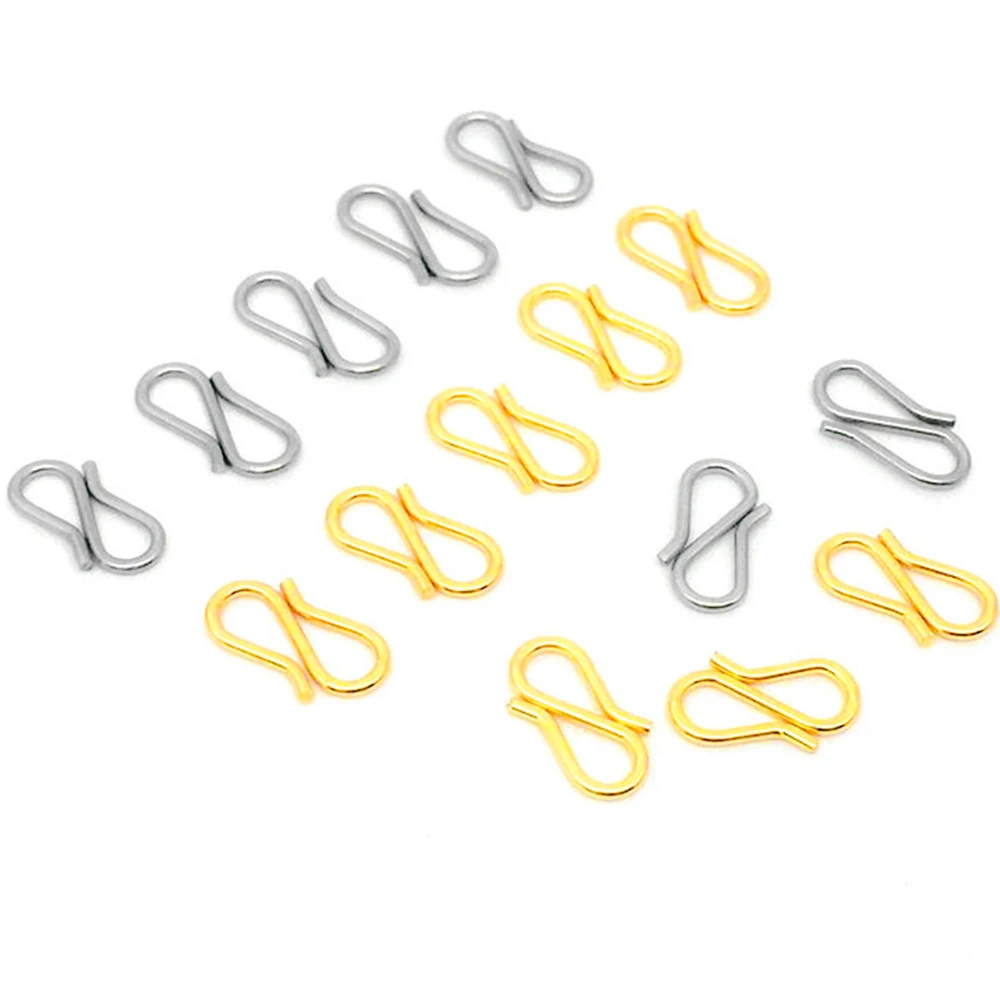

20pcs Stainless Steel Necklace Clasps Hook Gold Plated S-Shape End Hook for Chain Jewelry Making Bracelet Connector DIY Findings