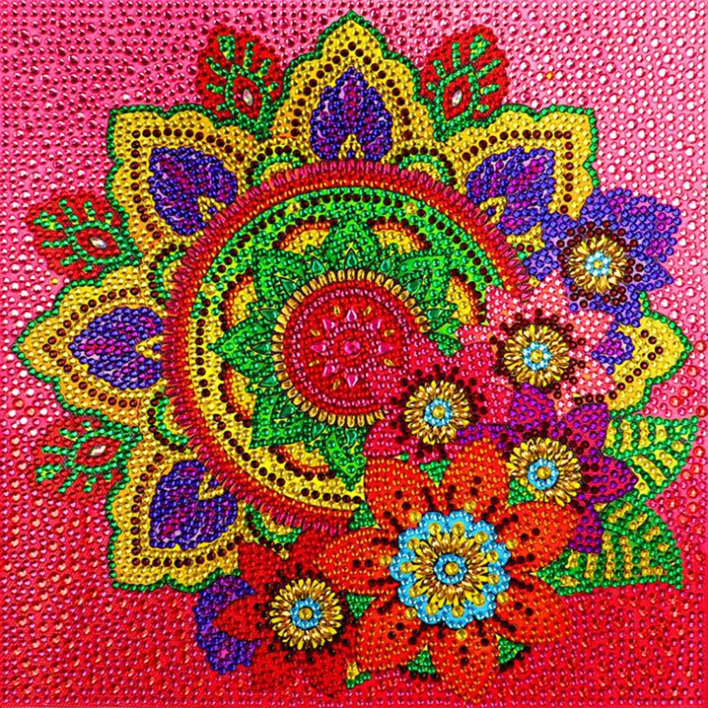 

Алмазная живопись, полные алмазов, новая мандала, цветок, «сделай сам», кристаллическая наклейка, головоломка, игрушка, Детская Наклейка, Ал...