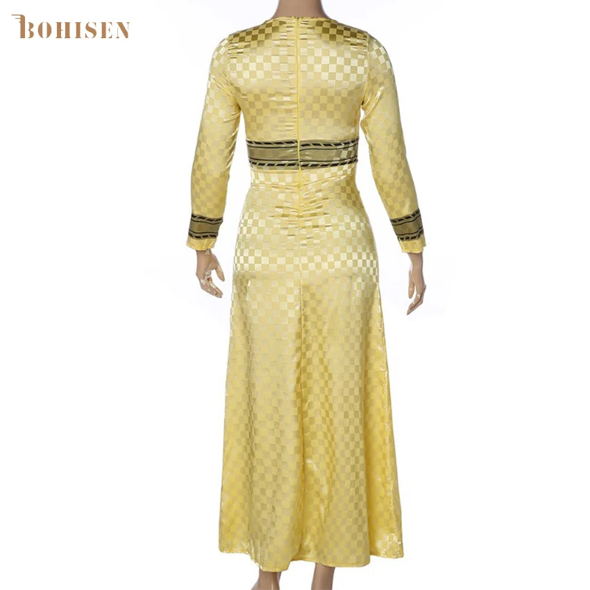 Женские платья в африканском стиле BOHISEN с длинным рукавом клетку Africain 2019 |