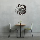 Круглые акриловые зеркальные настенные часы в современном стиле съемные переводка художественный стикер Декор L4MB