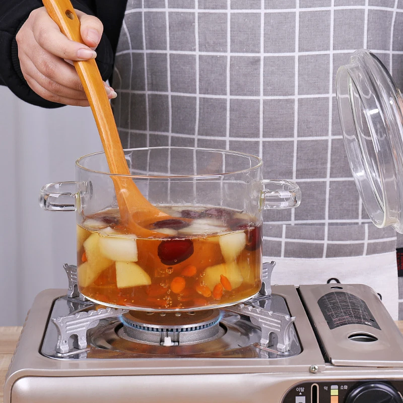 Стеклянная кастрюля для кухни прозрачная мини супа миска лапши плита варочная