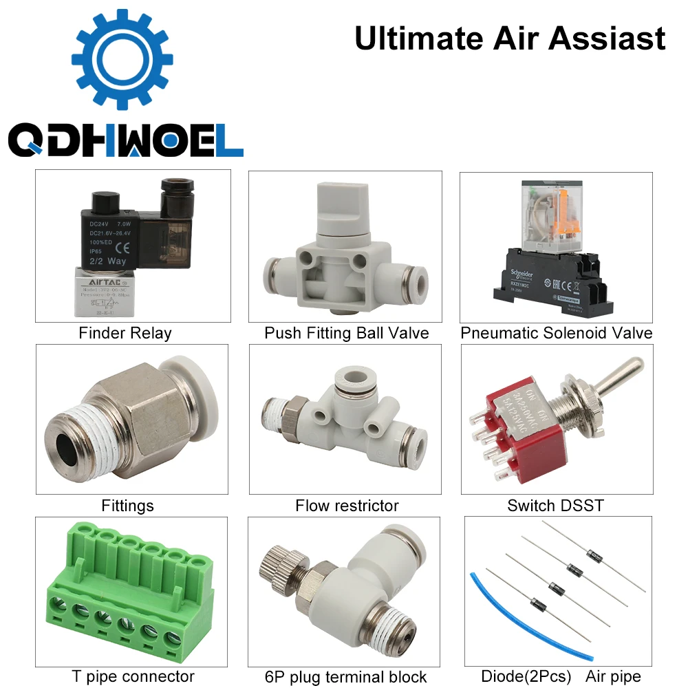 QDHWOEL Ultimate Air Assiast Набор для CO2 лазерная резка гравировальный станок|Запчасти