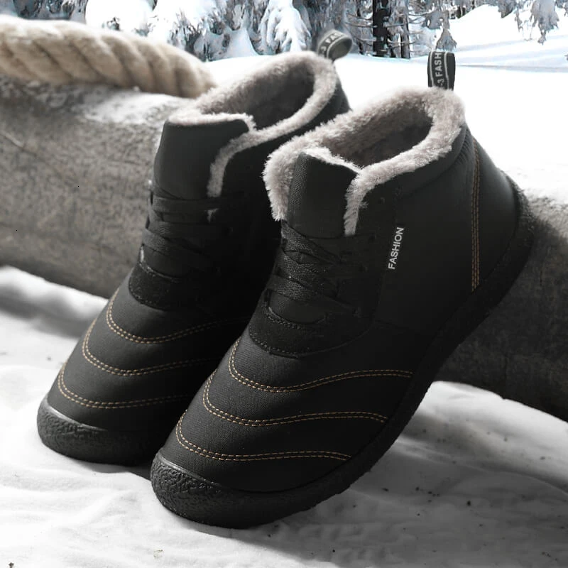 Мужская зимняя обувь хлопок большой размер 39-48 теплые с мехом для спорта на