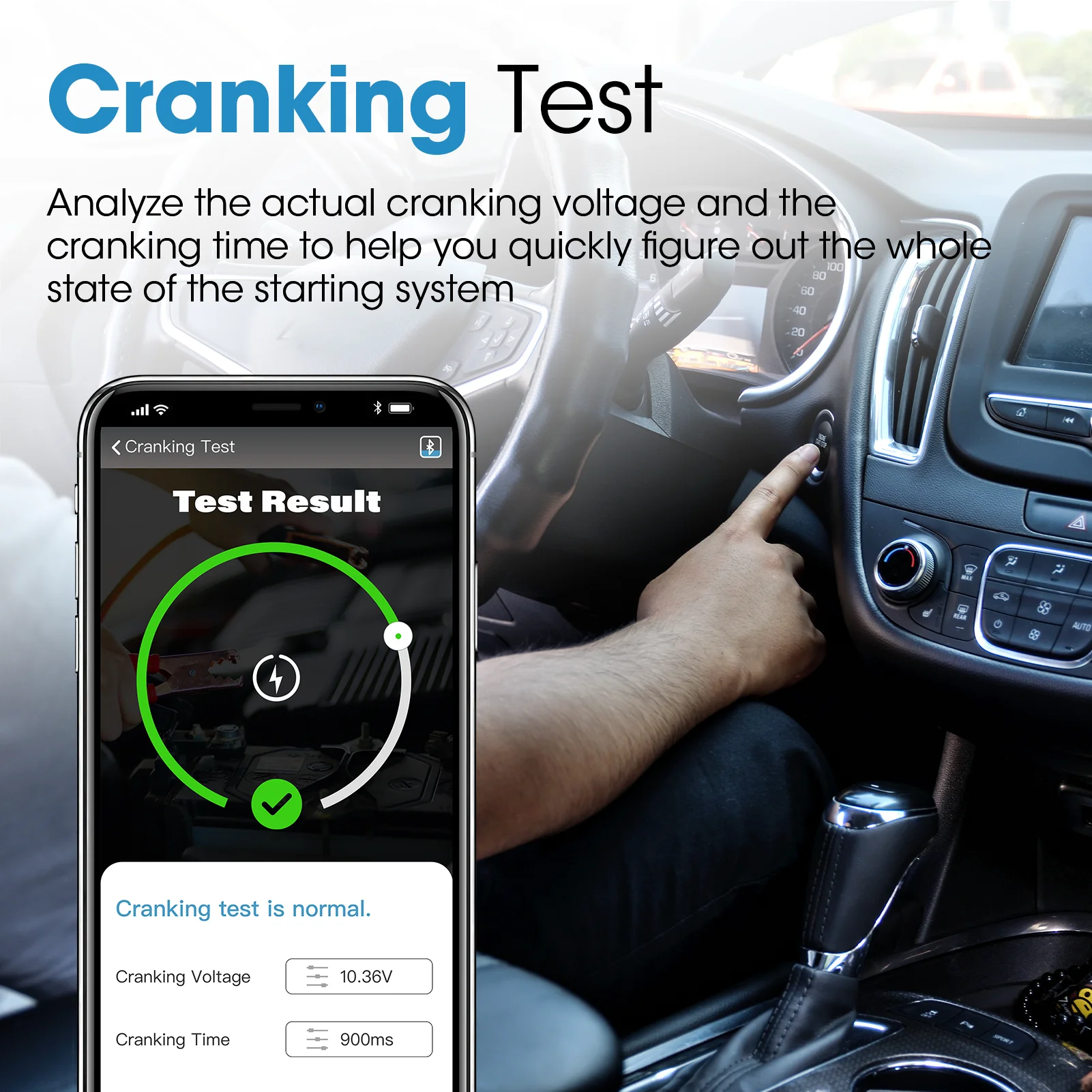 Тестер автомобильных аккумуляторов TOPDON беспроводной с Bluetooth 12 В | Автомобили и