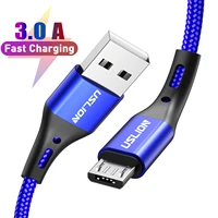 uslion micro usb cable fast charging for samsung xiaomi 3 0a data cable micro usb charging cord for huawei usb cable for phone