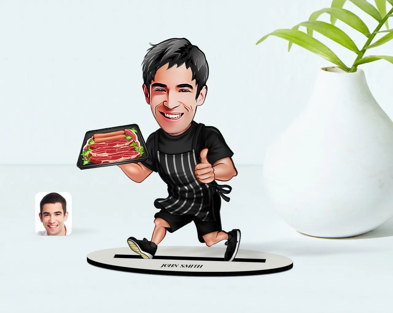 

Персонализированная Мужская карикатура мангалакси на деревянном брелке Модель-2 надежный современный простой подарок специальный дизайн ...