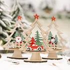 2021 Новогоднее Рождественское украшение Рождественская елка деревянная подвеска сделай сам украшение Санта Клаус деревянная подвеска для автомобиля украшения Рождественский подарок