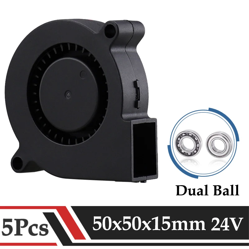 Gdstime Pcs 24 v 50x50x15 mm dc Ventilador de Refrigeração Ventilador 50 mm x 15 mm Dois Rolamento de Esferas Brushless Radiador 50×15 mm 5015