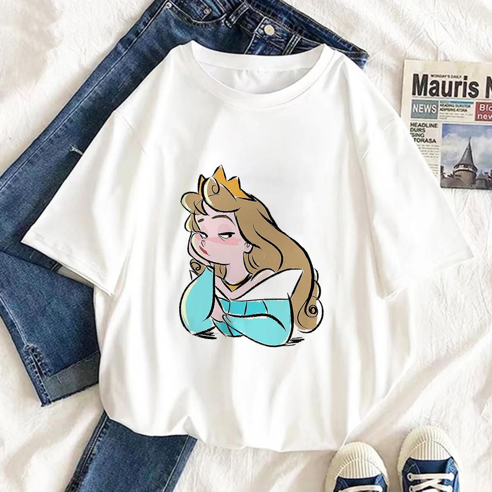 Женская футболка с графическим принтом диснеевских принцесс милые