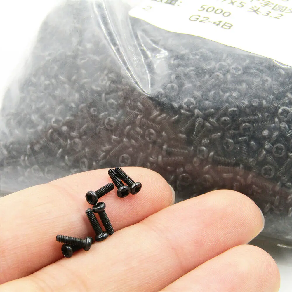 

M1 M1.2 M1.4 M1.6 M1.7 M2 Black Steel Phillips Pan Head Small Micro Mini Screws