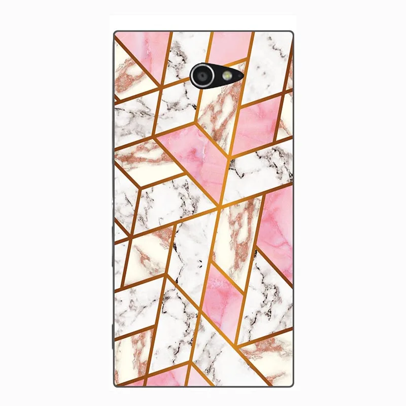 Мягкий чехол для телефона с геометрическим мрамором Sony Xperia M2 D2303 S50h D2305 D2306 цветная