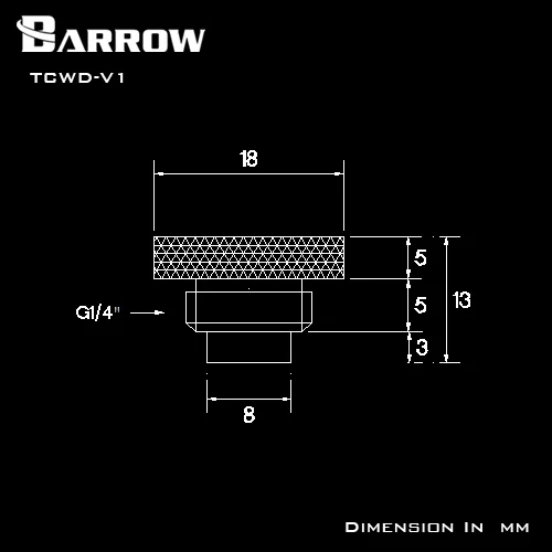 Barrow TCWD V1 / TCWDL 10K температурный водяной ограничитель заглушка G1 4 водяного