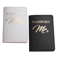 mr mrs lover couple passport cover embroidery letter women men travel wedding passport cover holder travel case ch26