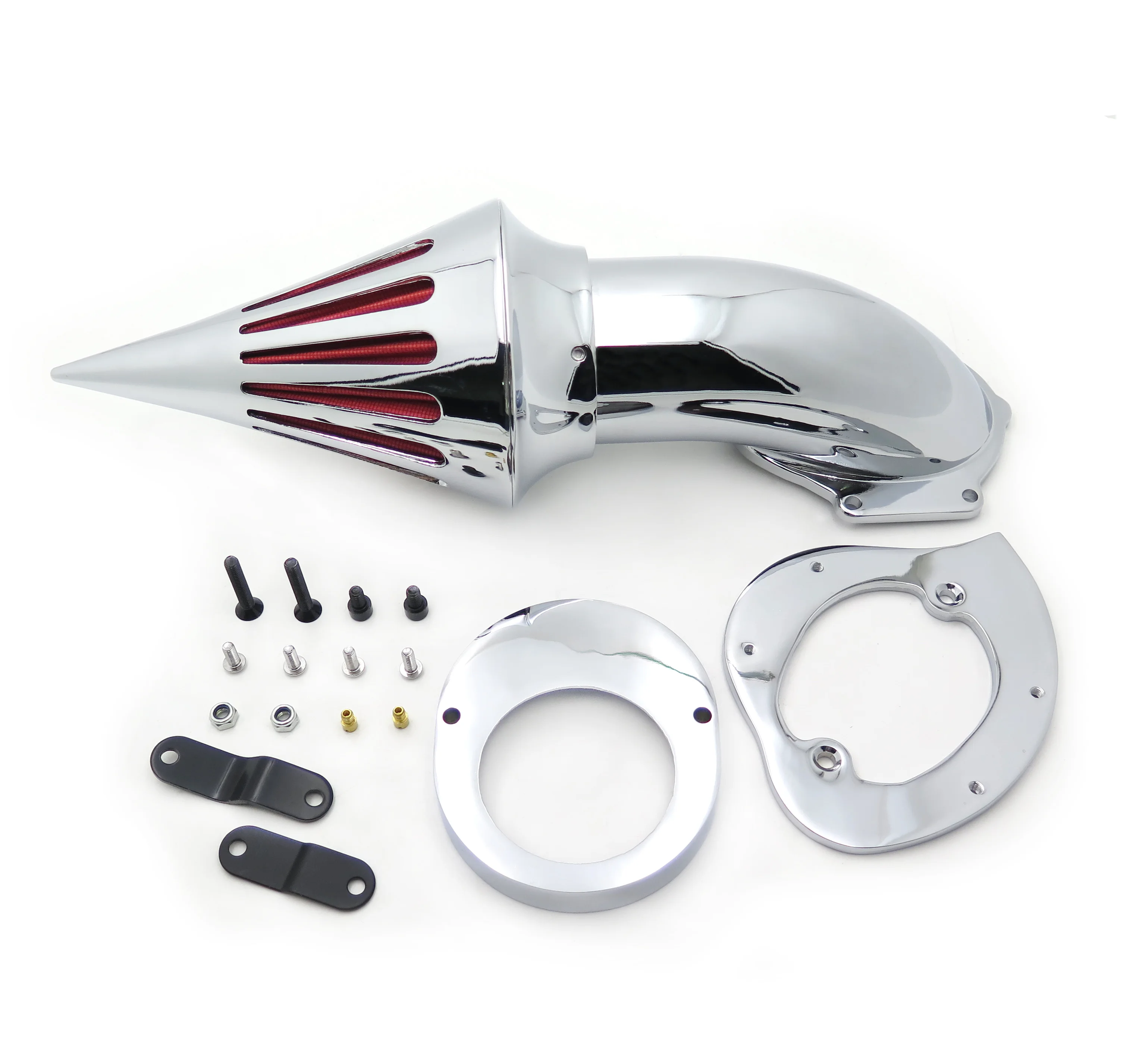 Aftermarket мотоцикл части Воздухоочиститель наборы Впускной фильтр для Yamaha Vstar V-Star 650 весь год 1986-2012 ХРОМ - Цвет: MT225-004-CD