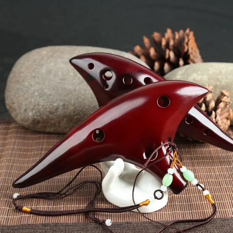 Профессиональный 12 отверстий Alto C Копченый керамический тенор Ocarina коллекционные