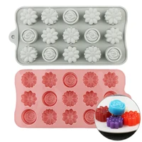 new silicone chocolate mold 15 cavity silicone flower rose chocolate cake soap mold baking ice tray mould cake tools