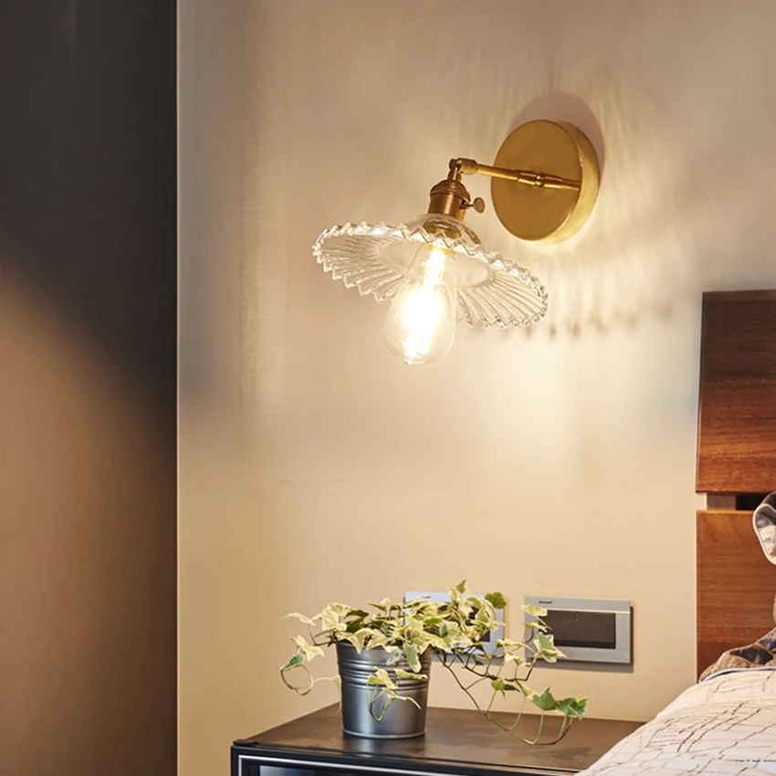 Скандинавский латунный прикроватный настенный светильник для ванной комнаты