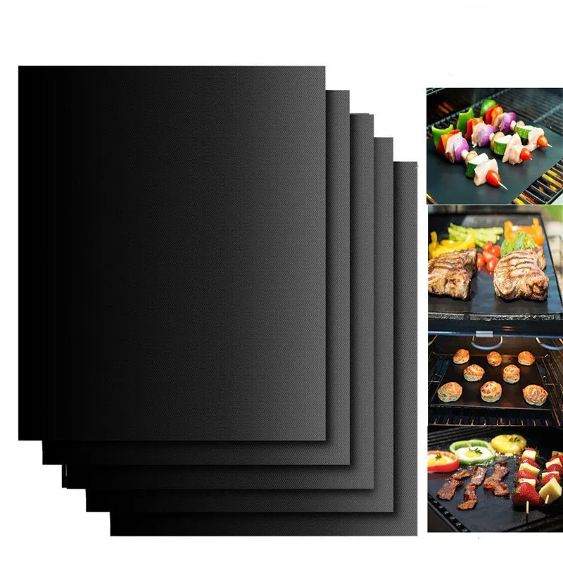 

Baking Mat BBQ Cooking Mat Kitchen Accessories Black Reusable Nonstick Sheet Oven Tray Kitchen Gadgets Kitchen BBQ accessories