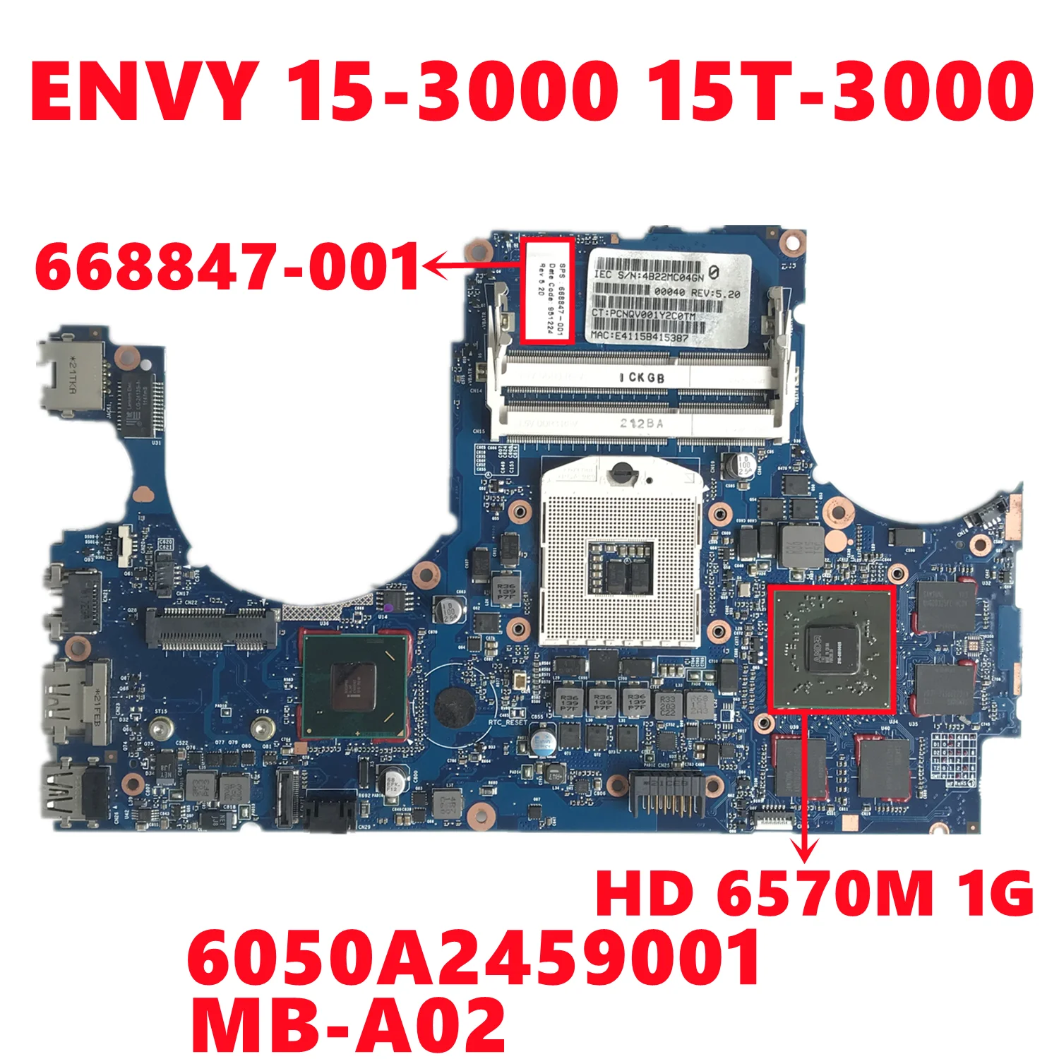     HP ENVY 15-668847 15T-3000 668847-501 668847-601 3000