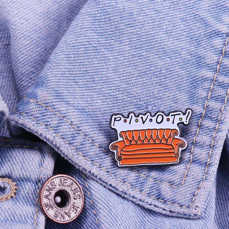 Поворотная эмалированная булавка Винтажная брошь на диван Классический значок
