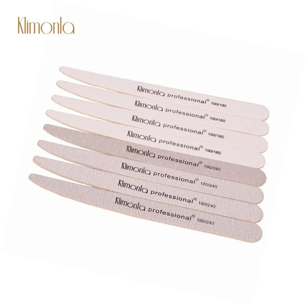 Пилка для ногтей 10 шт./лот пилка маникюра и шлифовки деревянные пилочки 100/180/240