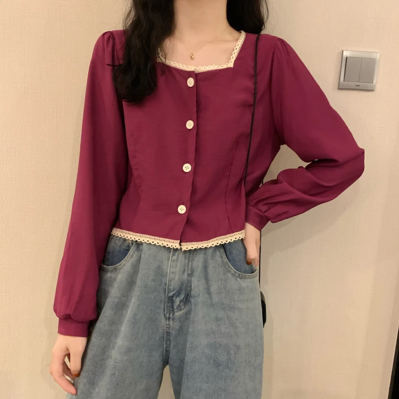 Женский винтажный Топ Fy1225 с длинным рукавом весна-лето-осень 2020 |