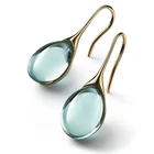 Женские серьги-подвески с опалом, серебряного цвета