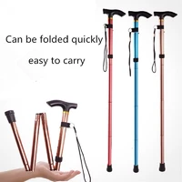 4 section folding hiking stick ultralight aluminum adjustable telescopic crutches outdoor trekking poles nordic walking sticks