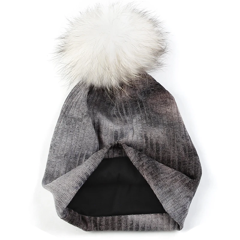 Geebro женская многоцветная шапка с рисунком енот напуском Осень-зима женские