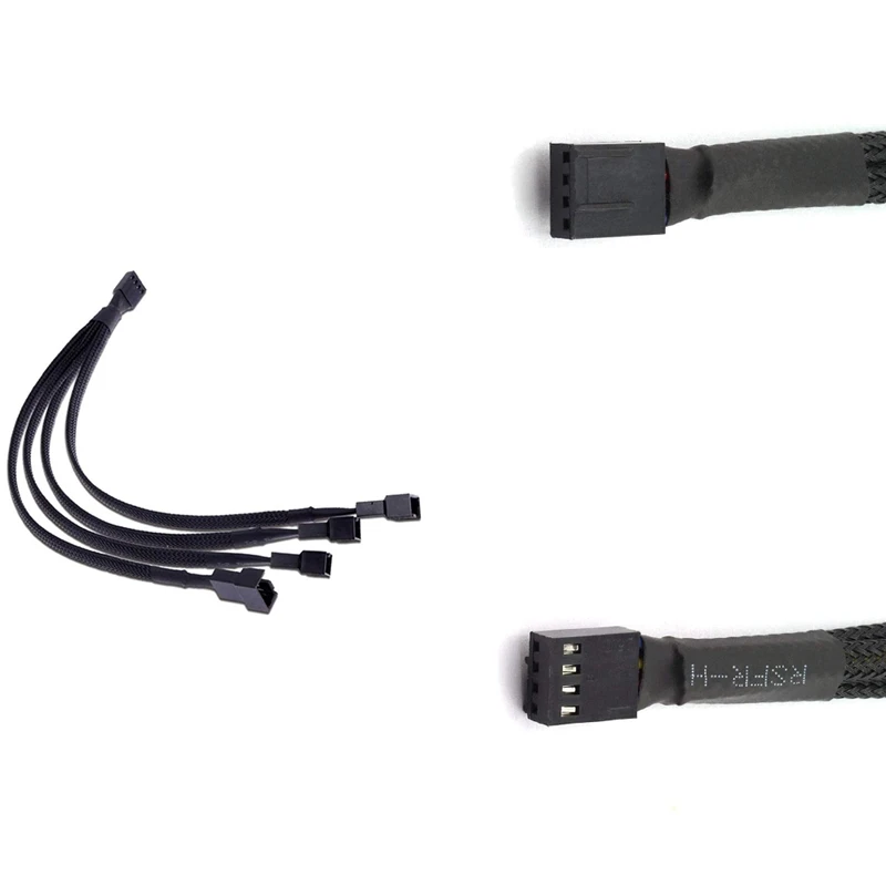 4 Pin PWM телефон черный рукав чехол для ПК кабель питания вентилятора 1 в плетеный и