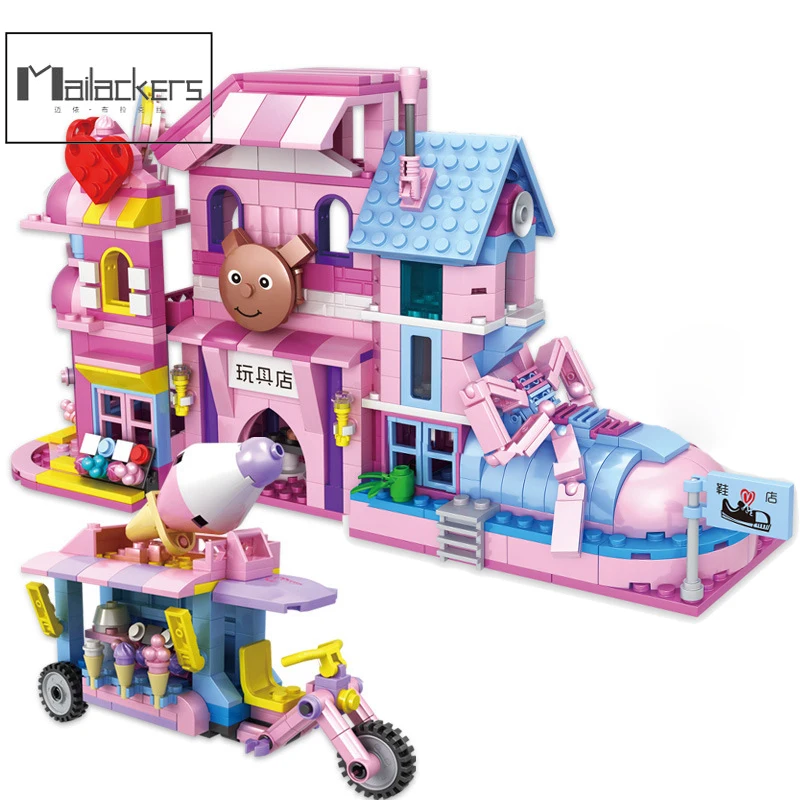 

Mailackers Friends Store House Building Blocks Candy Ice Cream Shoes Toys Store Friends Series Bricks For Children Girls Gift