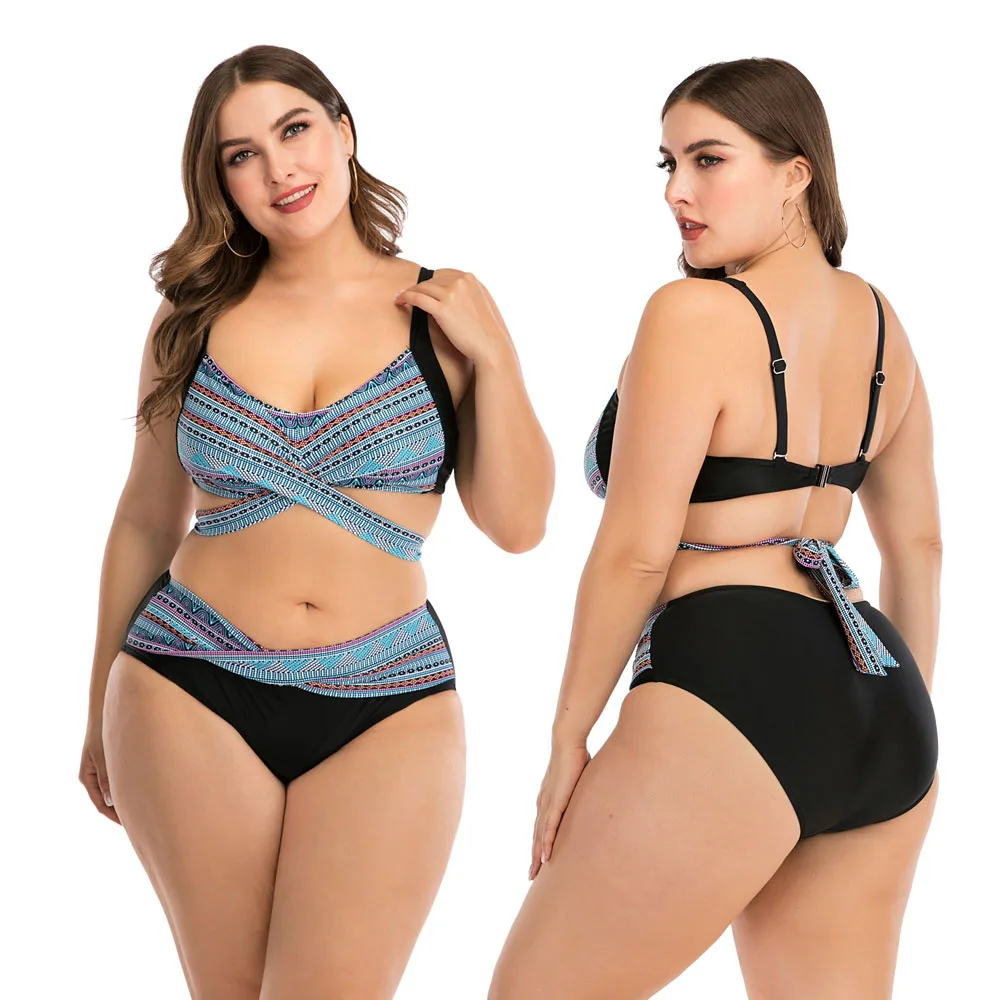 

2020 women plus size bikini sexy swimwear swimsuit bikinis set floral big larges size swimming swim suit beachwear bathing wear