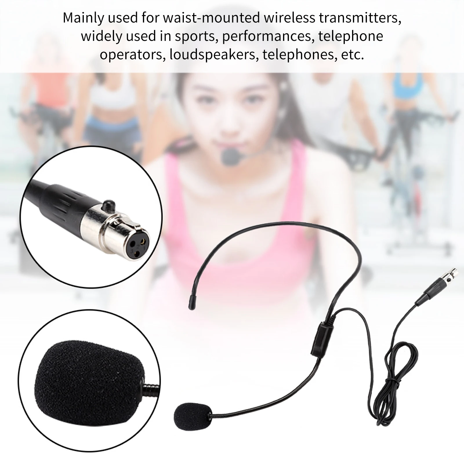 4-контактный разъем для микрофона Mini XLR гарнитура с заушным крючком головная