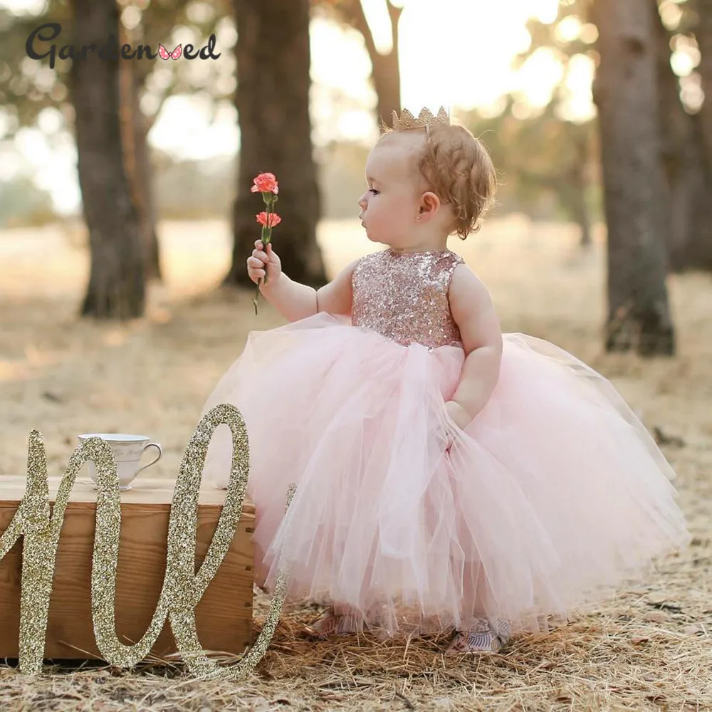 

Блестящее детское вечернее платье для девочки, с многослойными блестками, для дня рождения