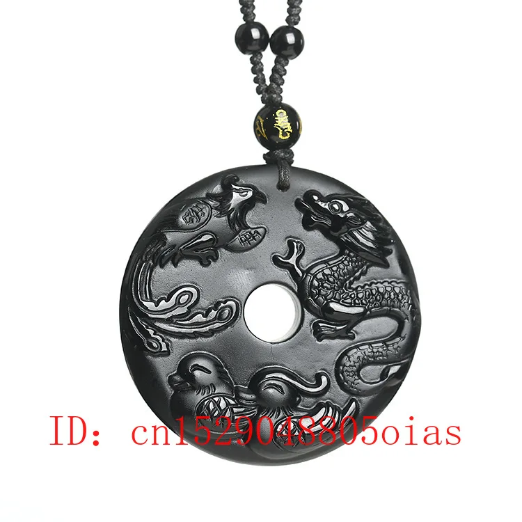 Натуральный Черный Дракон из обсидиана подвеска Феникс безопасная Пряжка резной