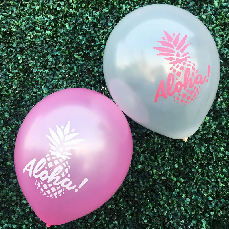 

10pcs Aloha Pineapple Round 12inch Latex Balloon Tropical Hawaii Party Photo Props Wedding Adults Birthday Party Decoration