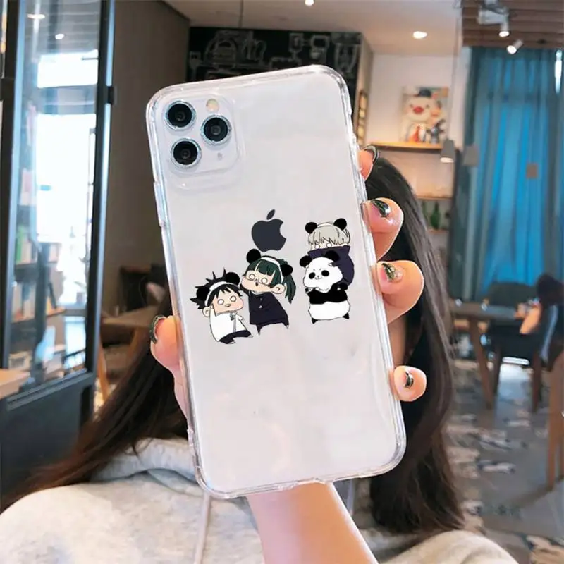 

Jujutsu Kaisen cute friend lovely Phone Case Transparent for iPhone 6 7 8 11 12 s mini pro X XS XR MAX Plus cover funda shell