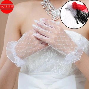 Женские перчатки в сетку, короткие прозрачные перчатки из сетчатой ткани с элегантным дизайном, 3 цвета, 2020 защита от уф лучей, летние женские рукавицы