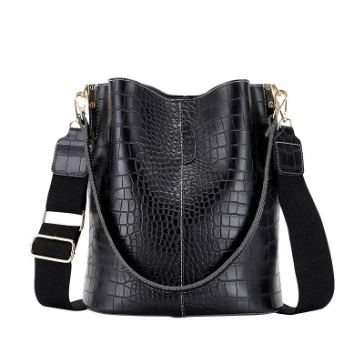 Alligator Pattern Bucket Bag For Women Vintage Shoulder Bag Big Capacity Crossbody Bag Elegant Shopping Handbag Purse images - 6