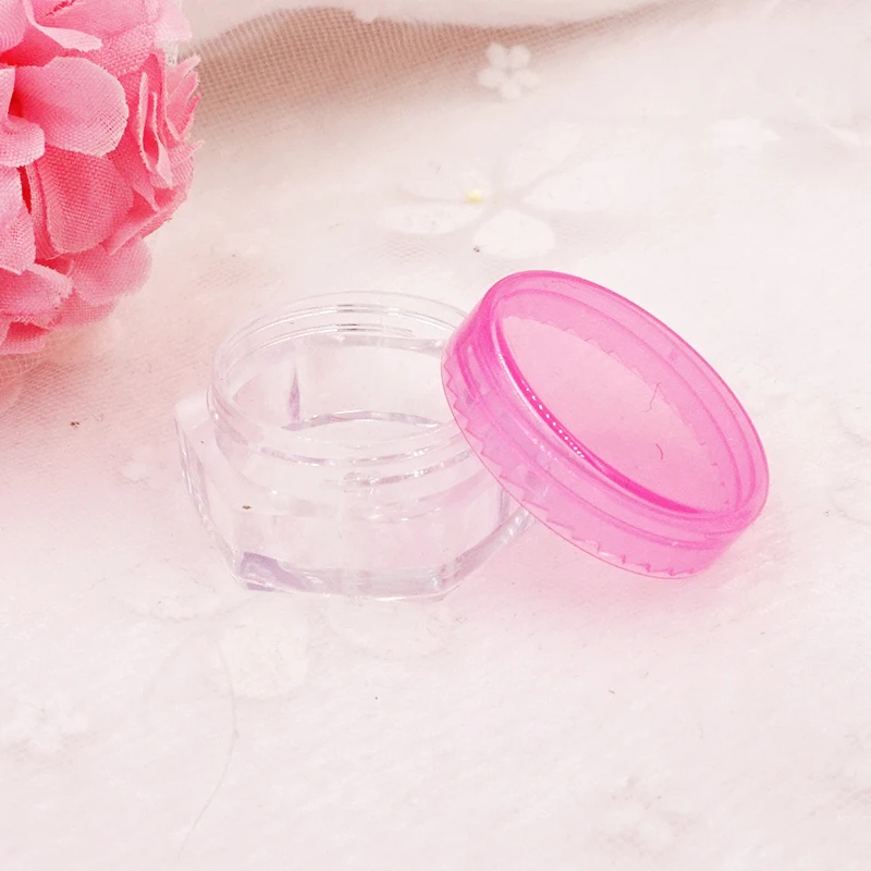 1000 X 3g/5g Colorful Small Empty Cosmetic Refillable Hexagon Sample Jars Plastic Eyeshadow Face Cream Jar Pot Container Bottle | Дом и сад